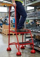 2-Step Mobile Safety Steps 1175mm Height with Ribbed Rubber Treads