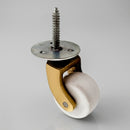 38mm Brass Swivel Castor – 120kg Load Capacity, Threaded Stem