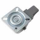 White Smoke Pressed Steel Braked Swivel Castors With White Nylon Wheel - 50mm & 75mm
