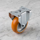150mm Apex Fixed Castor Orange Ergonomic Polyurethane on Aluminium Wheel Ball Bearing Top Plate 454kg Load Capacity 2