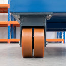 150mm Twin Wheel Fixed Gantry Castor Orange Polyurethane on Cast Iron Wheel Top Plate 1000kg Load Capacity 4