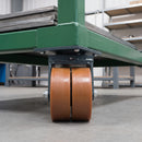 150mm Twin Wheel Swivel Gantry Castor Orange Polyurethane on Cast Iron Wheel Ball Bearing 200 x 160mm Top Plate 1400kg Load Capacity 3