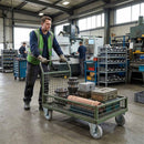 150mm Pressed Steel Fixed Castor Wheel - Grey Rubber on Pressed Steel - 130kg Load Capacity