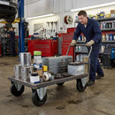 150mm Pressed Steel Fixed Castor with Black Rubber on Polypropylene Wheel - 130kg Load Capacity
