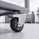 160mm Braked Castor Black Rubber on Aluminium Wheel Ball Bearing Top Plate 400kg Load Capacity 3