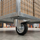 160mm Braked Swivel Castor Black Rubber on Pressed Steel Wheel Roller Bearing Top Plate 160kg Load Capacity 1