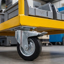 160mm Braked Swivel Castor Black Rubber on Pressed Steel Wheel Roller Bearing Top Plate 160kg Load Capacity 3