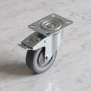 160mm Braked Swivel Castor Grey Electro Conductive Polyurethane Wheel Top Plate 350kg Load Capacity 2