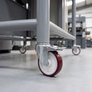 160mm Braked Swivel Castor Red Polyurethane on Nylon Wheel Roller Bearing 12mm Bolt Hole 200kg Load Capacity 4
