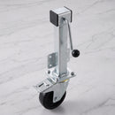 160mm Braked Swivel Jacking Castor Black Rubber Wheel Ball Bearing 200mm Lift 300kg Load Capacity 2