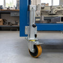 160mm Braked Swivel Jacking Castor Yellow Polyurethane Cast Iron Wheel Roller Bearing 200mm Lift 600kg Load Capacity 3