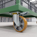 160mm Directional Lock Castor Yellow Polyurethane on Aluminium Wheel Ball Bearing Top Plate 700kg Load Capacity 1