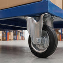 160mm Fixed Castor Black Anti-Static Rubber Wheel Roller Bearing Top Plate 135kg Load Capacity 1