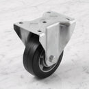 160mm Fixed Castor Black Rubber on Aluminium Wheel Ball Bearing Top Plate 400kg Load Capacity 2