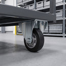 160mm Fixed Castor Black Rubber on Aluminium Wheel Ball Bearing Top Plate 400kg Load Capacity