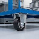 160mm Fixed Castor Black Rubber on Aluminium Wheel Ball Bearing Top Plate 400kg Load Capacity
