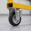 160mm Fixed Castor Black Rubber on Pressed Steel Wheel Roller Bearing Top Plate 160kg Load Capacity 3