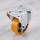 160mm Fixed Castor Yellow Polyurethane on Aluminium Wheel Ball Bearing Top Plate 700kg Load Capacity 2
