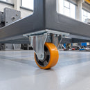 160mm Fixed Castor Yellow Polyurethane on Aluminium Wheel Ball Bearing Top Plate 700kg Load Capacity 3