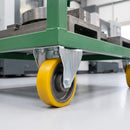 160mm Fixed Castor Yellow Polyurethane on Cast Iron Wheel Ball Bearing Top Plate 700kg Load Capacity 5