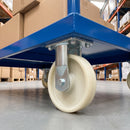 160mm Fixed Fabricated Castor White Nylon Wheel Ball Bearing Top Plate 900kg Load Capacity 1