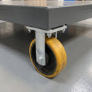 160mm Fixed Fabricated Castor Yellow Polyurethane on Cast Iron Wheel Ball Bearing Top Plate 860kg Load Capacity 3