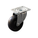 160mm High Temperature Swivel Castor Black Phenolic Wheel Top Plate 250kg Load Capacity 2