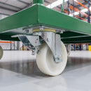 160mm Leading Brake Castor White Nylon Wheel Ball Bearing Top Plate 700kg Load Capacity 3