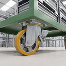 160mm Leading Brake Castor Yellow Polyurethane on Aluminium Wheel Ball Bearing Top Plate 700kg Load Capacity 1