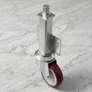 160mm Medium Duty Swivel Jacking Castor Maroon Polyurethane on Nylon Wheel Roller Bearing 76mm Lift 200kg Load Capacity 2