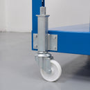 160mm Medium Duty Swivel Jacking Castor White Nylon Wheel Roller Bearing 76mm Lift 200kg Load Capacity 1