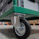 160mm Swivel Castor Black Rubber on Pressed Steel Wheel Roller Bearing Top Plate 160kg Load Capacity 4