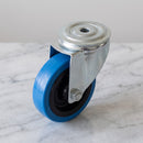 160mm Swivel Castor Blue Non-Marking Rubber on Polypropylene Wheel Roller Bearing 12mm Bolt Hole 200kg Load Capacity 2