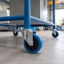 160mm Swivel Castor Blue Non-Marking Rubber on Polypropylene Wheel Roller Bearing 12mm Bolt Hole 200kg Load Capacity 3