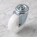 160mm Swivel Castor White Nylon Wheel Roller Bearing 12mm Bolt Hole 200kg Load Capacity 2