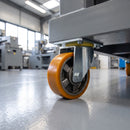 160mm Swivel Castor Yellow Polyurethane on Aluminium Wheel Ball Bearing Top Plate 700kg Load Capacity 3