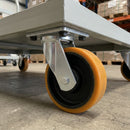 160mm Swivel Fabricated Castor Yellow Polyurethane on Cast Iron Wheel Ball Bearing Top Plate 860kg Load Capacity 1