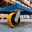 160mm Swivel Fabricated Castor Yellow Polyurethane on Cast Iron Wheel Ball Bearing Top Plate 860kg Load Capacity 3