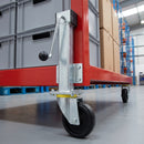 160mm Swivel Jacking Castor Black Rubber Wheel Ball Bearing 200mm Lift 300kg Load Capacity 1