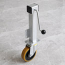 160mm Swivel Jacking Castor Yellow Polyurethane Cast Iron Wheel Roller Bearing 200mm Lift 600kg Load Capacity 2