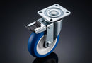 200mm Braked Castor – Polyurethane Wheel on Nylon Centre