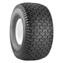 4 ply tubeless turf tread tyre shown on a white rim