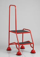 2-Step Mobile Safety Steps 1175mm Height with Ribbed Rubber Treads