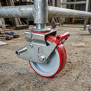 125mm Solid Stem Braked Scaffold Castor – 500kg Load Capacity