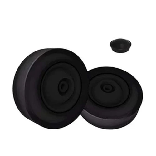 Black 180mm Solid Rubber Tyred Wheel With Black Plastic Centre