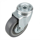 100mm Swivel Bolt Hole Castor | Grey TPR Wheel | 100kg Load Capacity