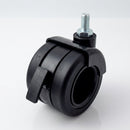 65mm Twin Black Braked Castor with M10x15 Stem