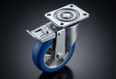 100mm Braked Castor – Polyurethane Wheel on Aluminium Centre