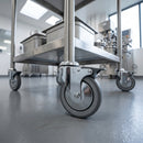 125mm Chrome Castors with Brake Bolt Hole Fitting