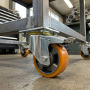 200mm Braked Castor Yellow Polyurethane on Aluminium 800kg Load Capacity